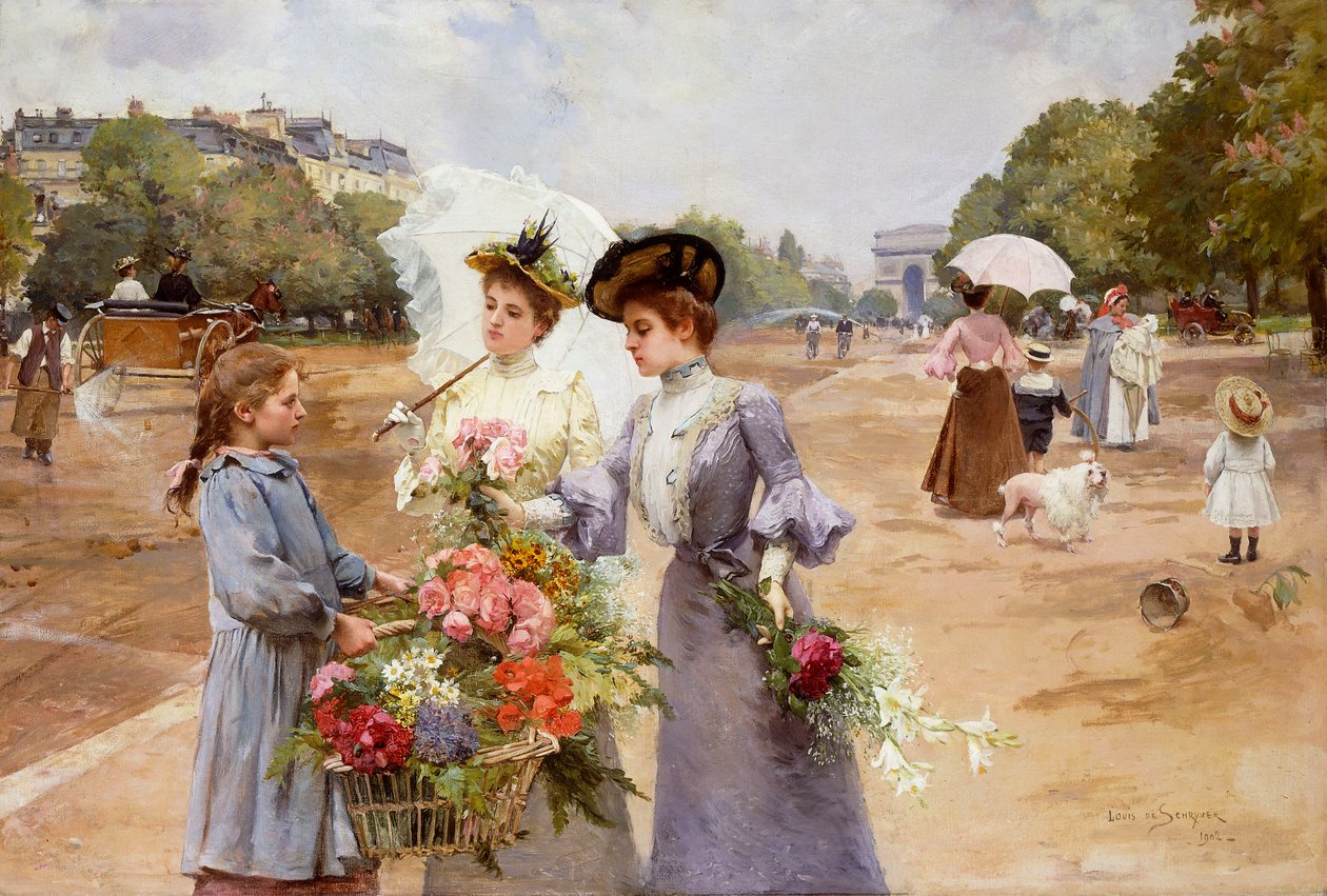 Avenue of Bois de Boulogne - kevätaamu tekijältä Louis de Schryver