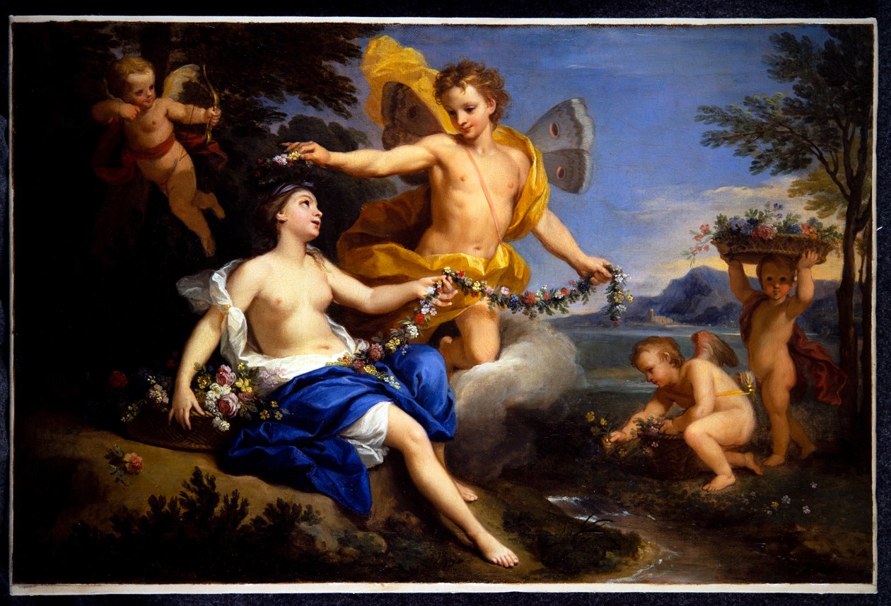 Zephyr and Flora (maalaus) tekijältä Louis de the Younger Boulogne