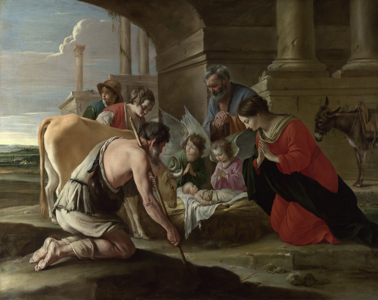 Paimenten palvonta, n. 1640 tekijältä Louis le Nain
