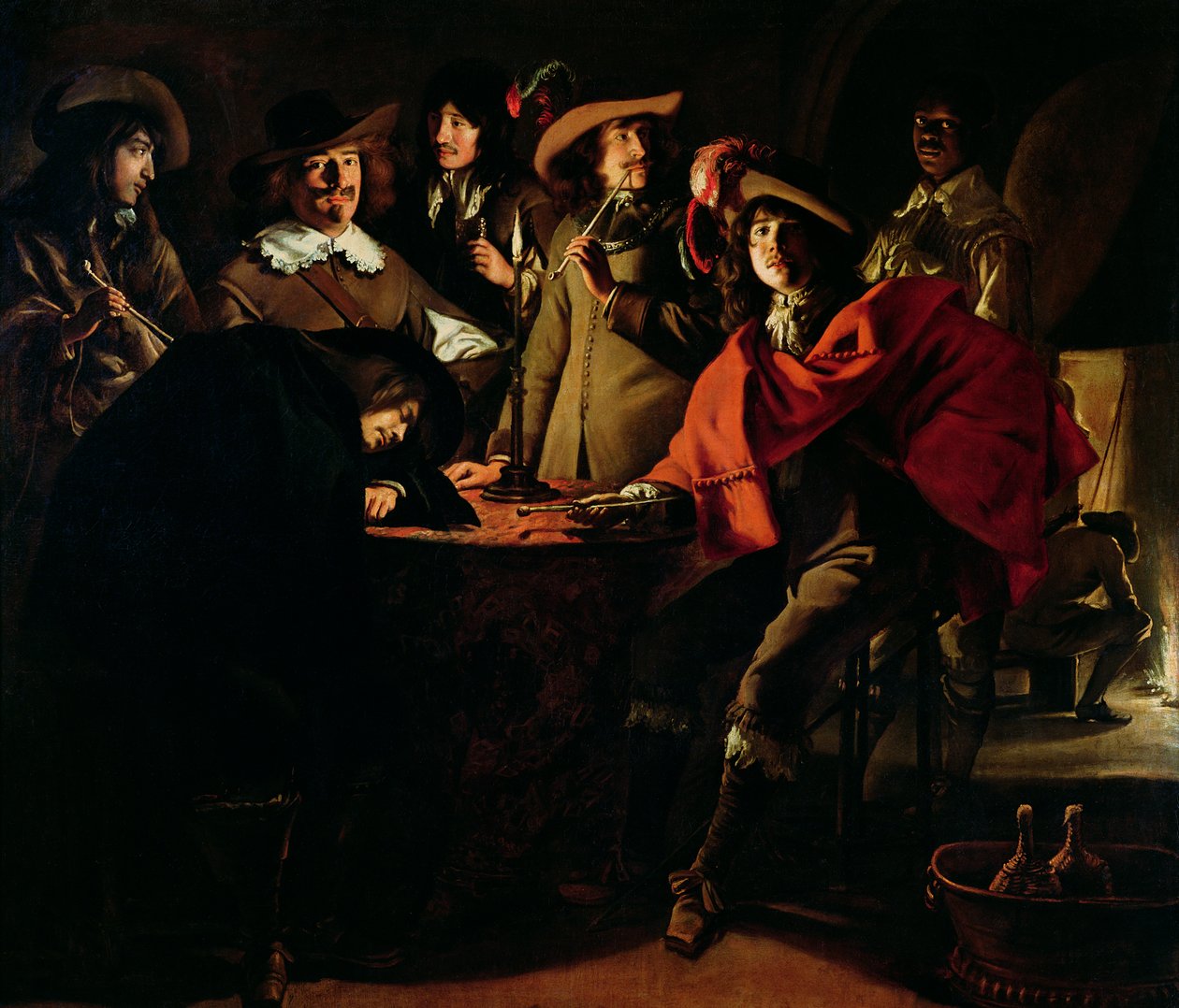 Vartijat tupakoivat, 1643 tekijältä Louis le Nain