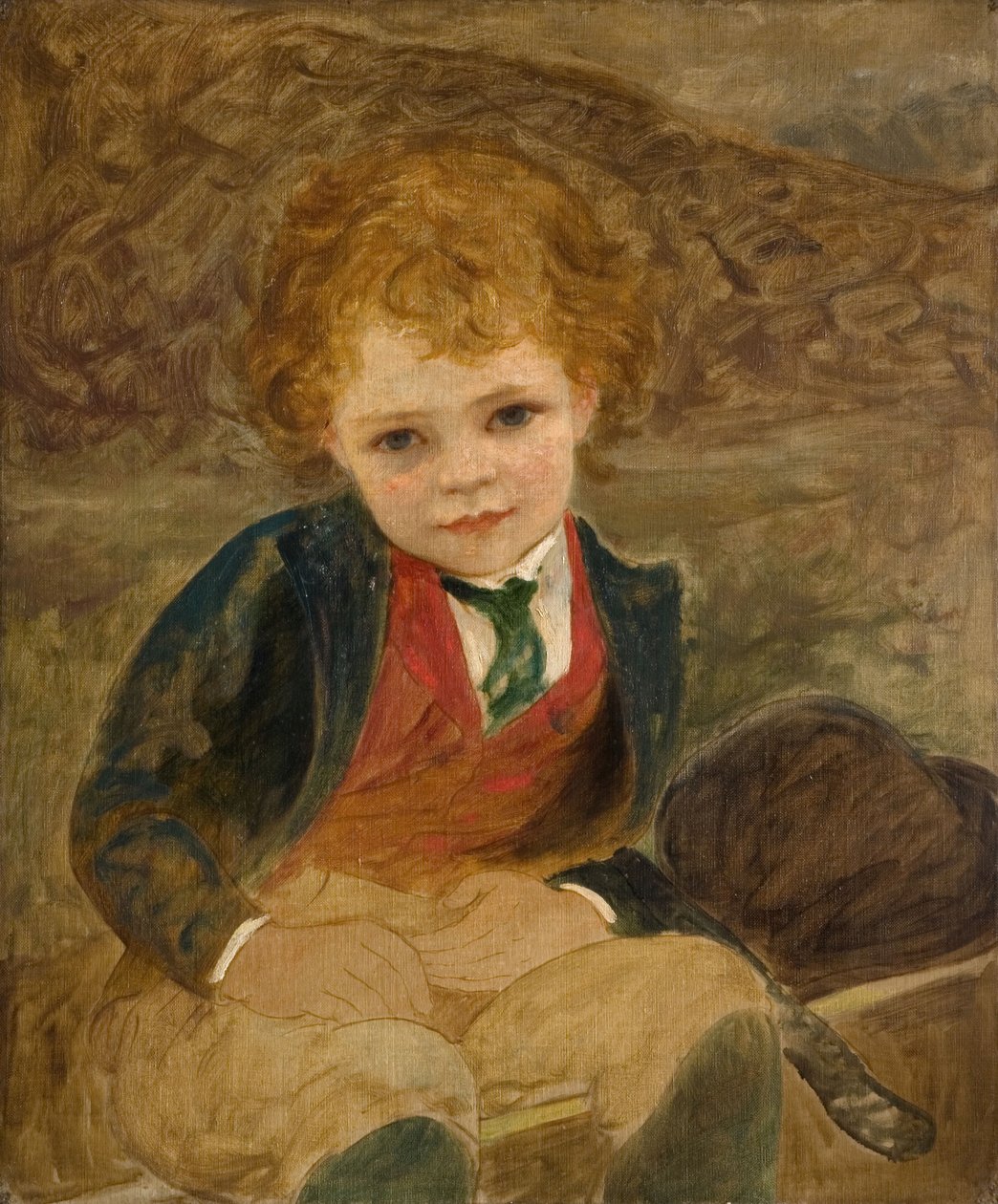 Tutkimus kottikärryssä istuvasta pojasta, 1890. tekijältä Louisa Starr