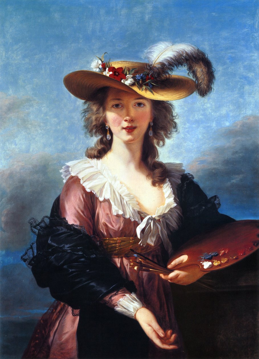 Omakuva olkihatussa tekijältä Elisabeth Louise Vigee Lebrun