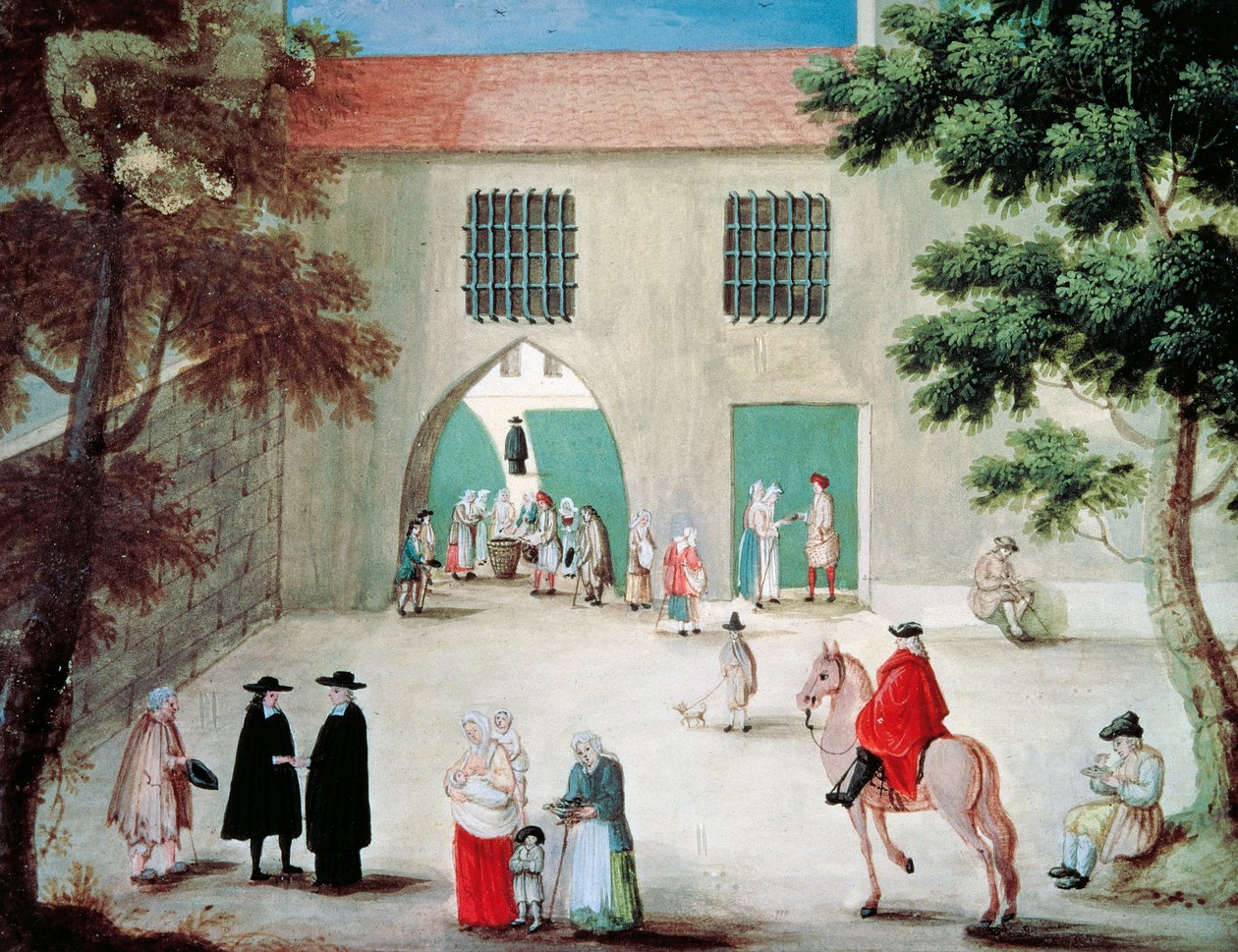 Ajudant pobres davant de l