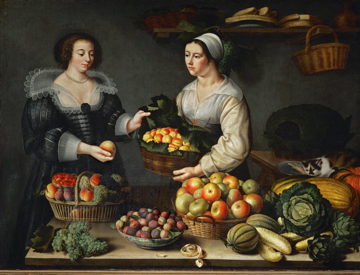 La marchande de fruits et legumes - Vihanneskauppa ... tekijältä Louise (circle of) Moillon