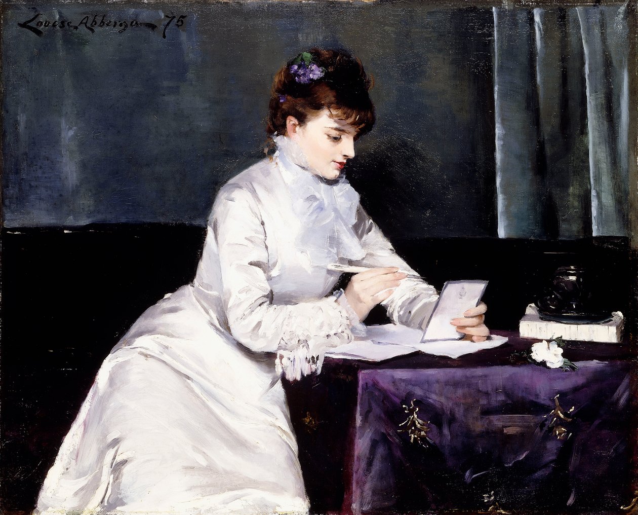 Madame Lucien Guitryn muotokuva, 1876 tekijältä Louise Abbéma