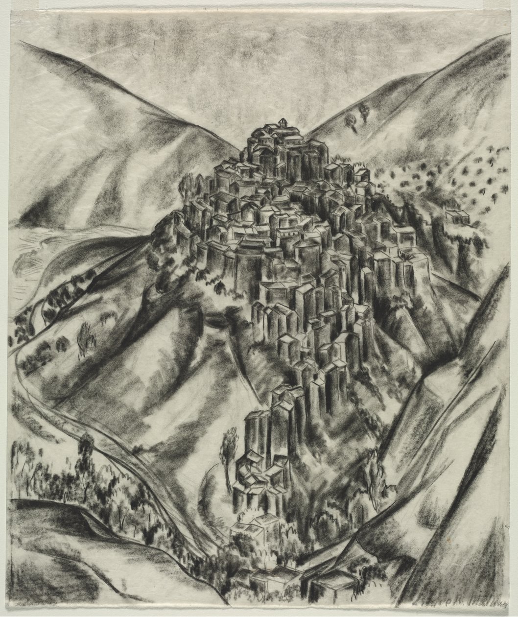 Italialainen Hilltown, Anticoli, Italia tekijältä Louise B. Maloney