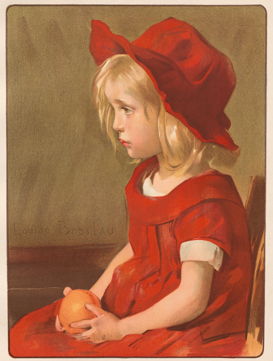 Tyttö oranssilla tekijältä Louise Breslau