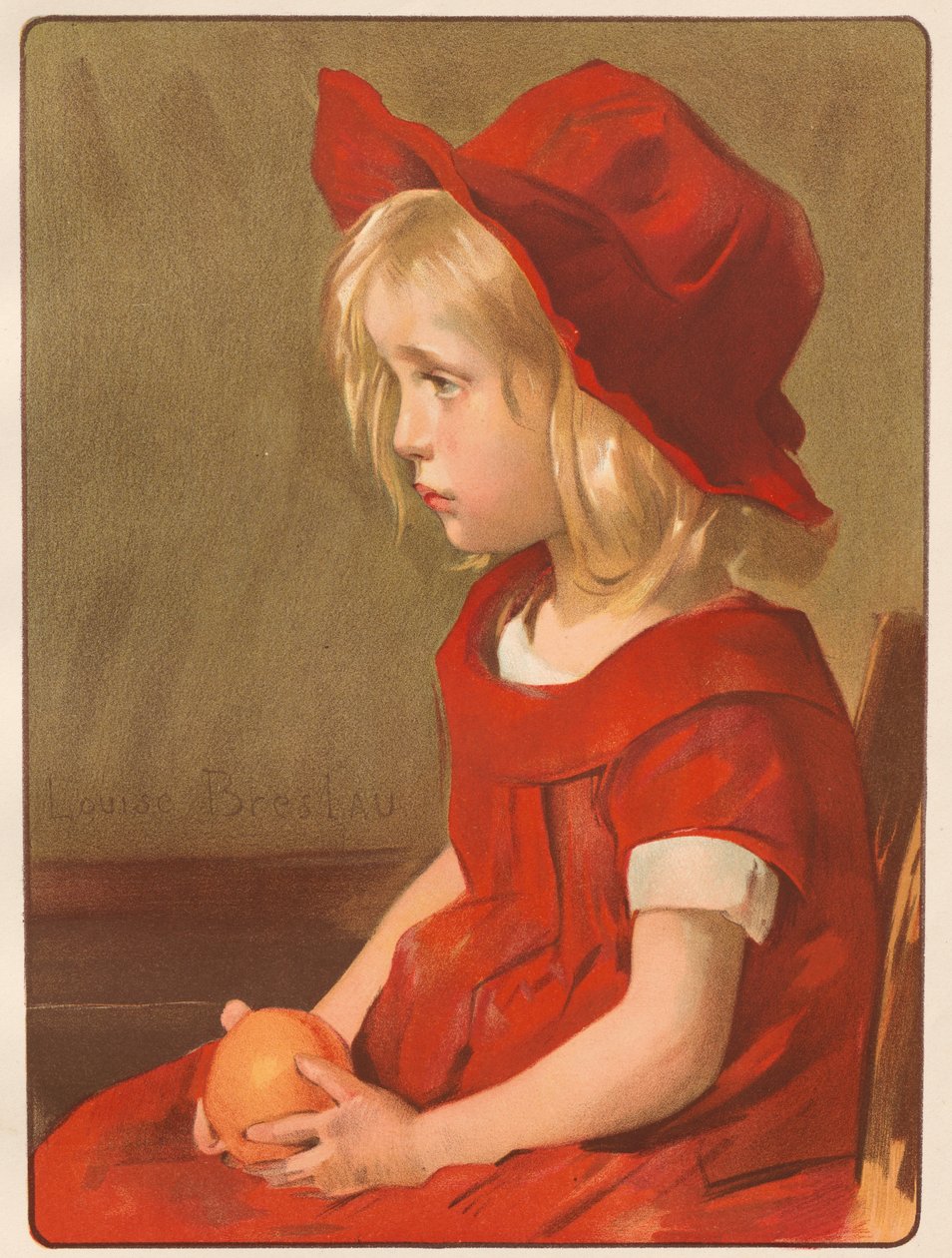 Tyttö oranssilla, 1899. tekijältä Louise Breslau