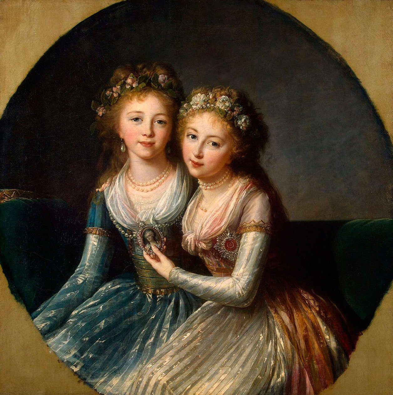 Keisari Paavali I:n tyttärien muotokuva, 1796. tekijältä Elisabeth Louise Vigee Lebrun