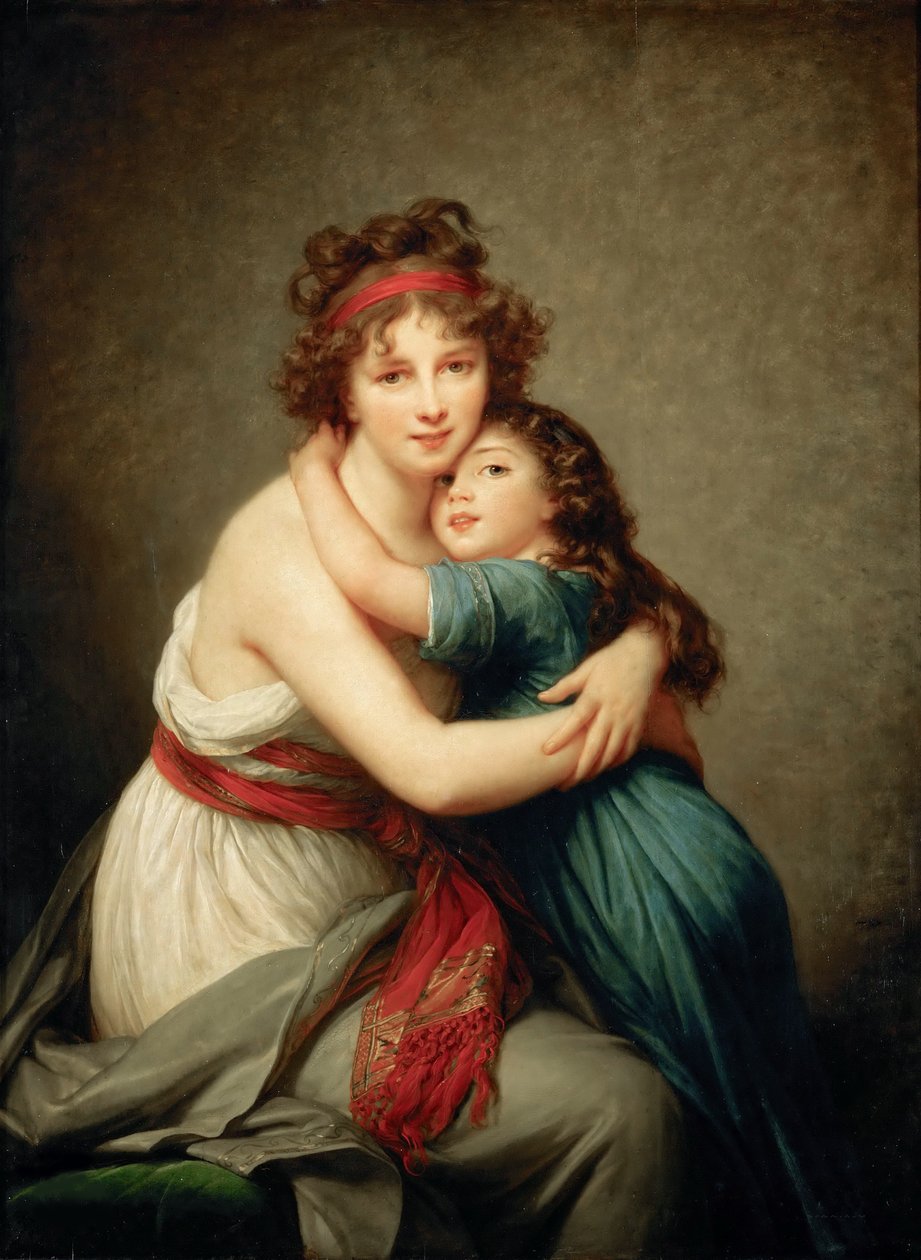 Omakuva tyttärensä Julien kanssa, c. 1789. tekijältä Elisabeth Louise Vigee-Lebrun