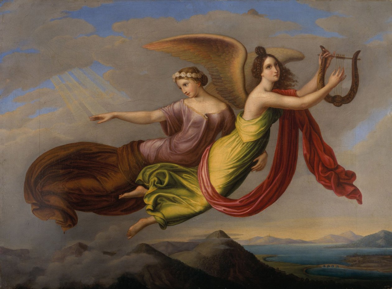 Muisti ja mielikuvitus, noin 1830 (öljy kankaalle). tekijältä Louise Seidler