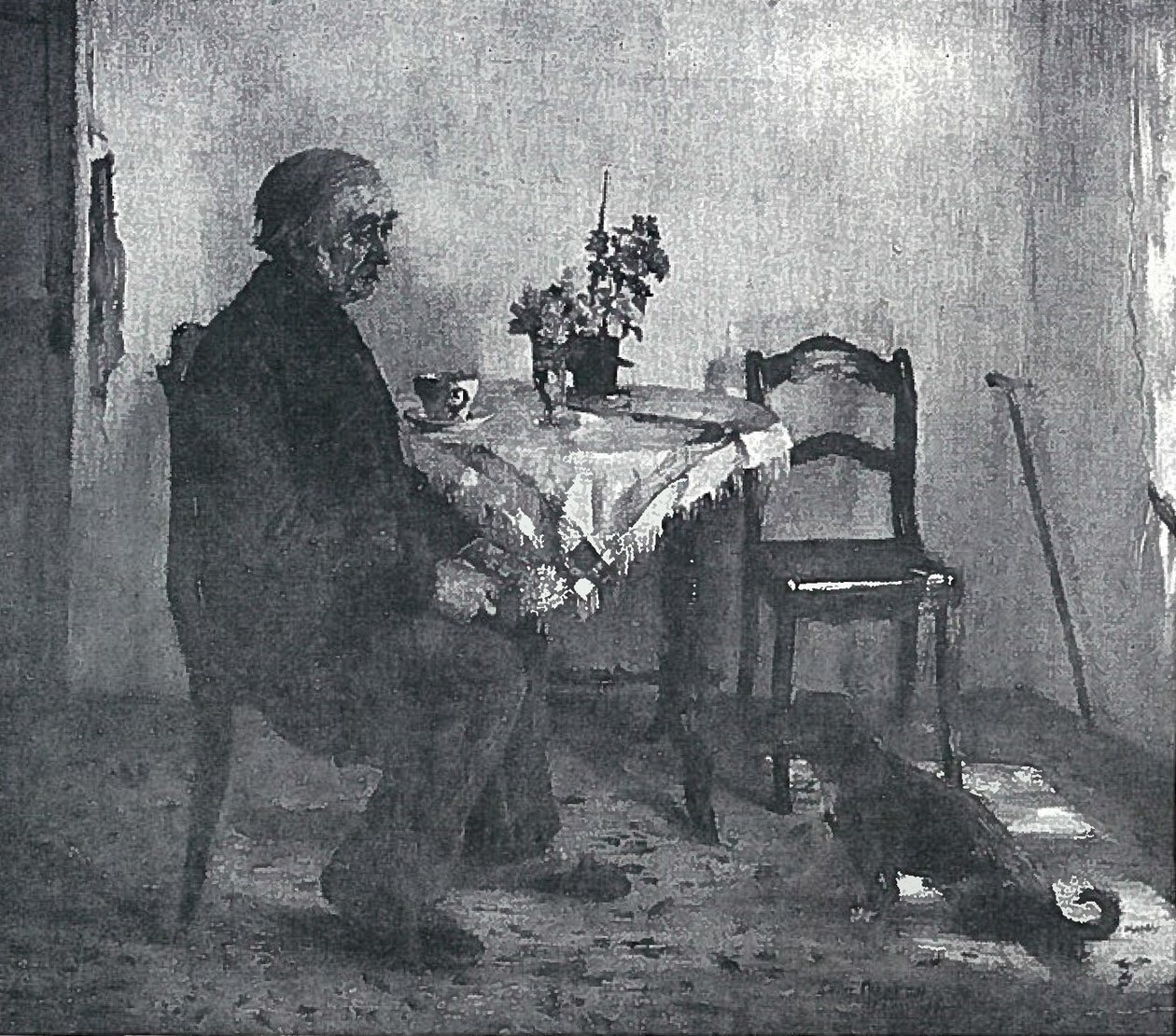 Alter Mann im Zimmern tekijältä Lovis Corinth