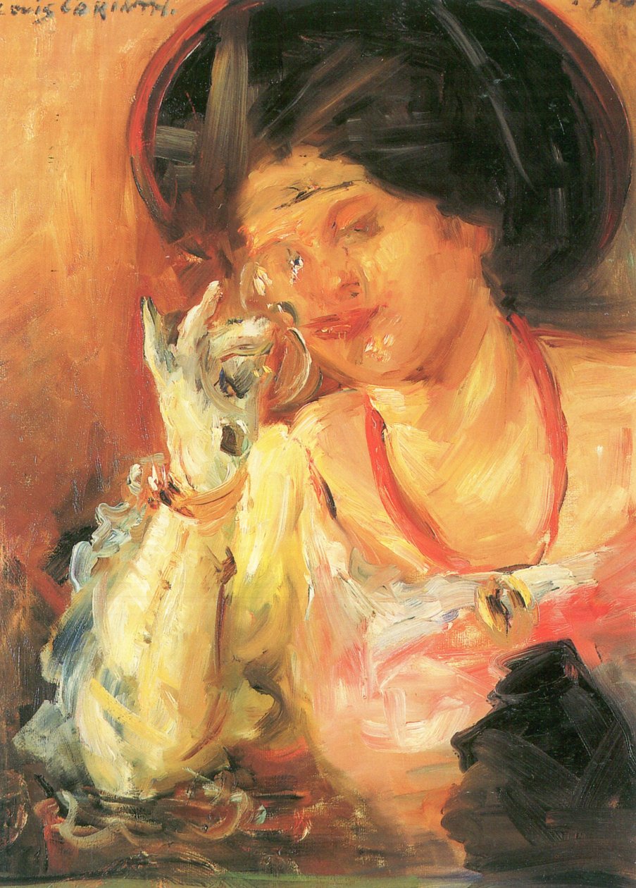 Dame ja Weinglasn tekijältä Lovis Corinth