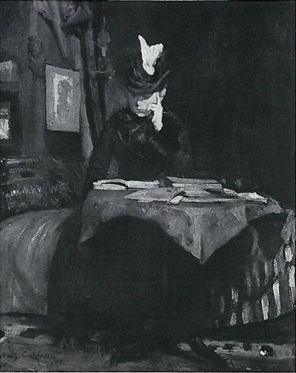 Lesende Dame am Tischn tekijältä Lovis Corinth