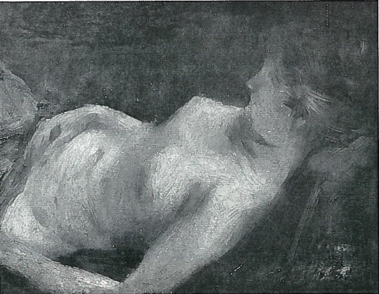Liegender weiblicher Halbaktn tekijältä Lovis Corinth