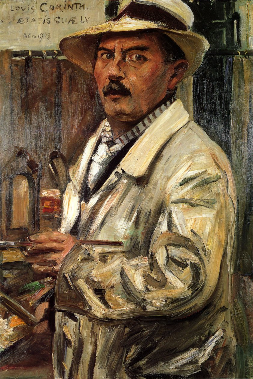 Selbstbildnis mit Strohhutn tekijältä Lovis Corinth