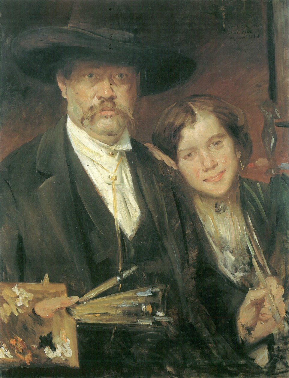  Omakuva mallin kanssa tekijältä Lovis Corinth