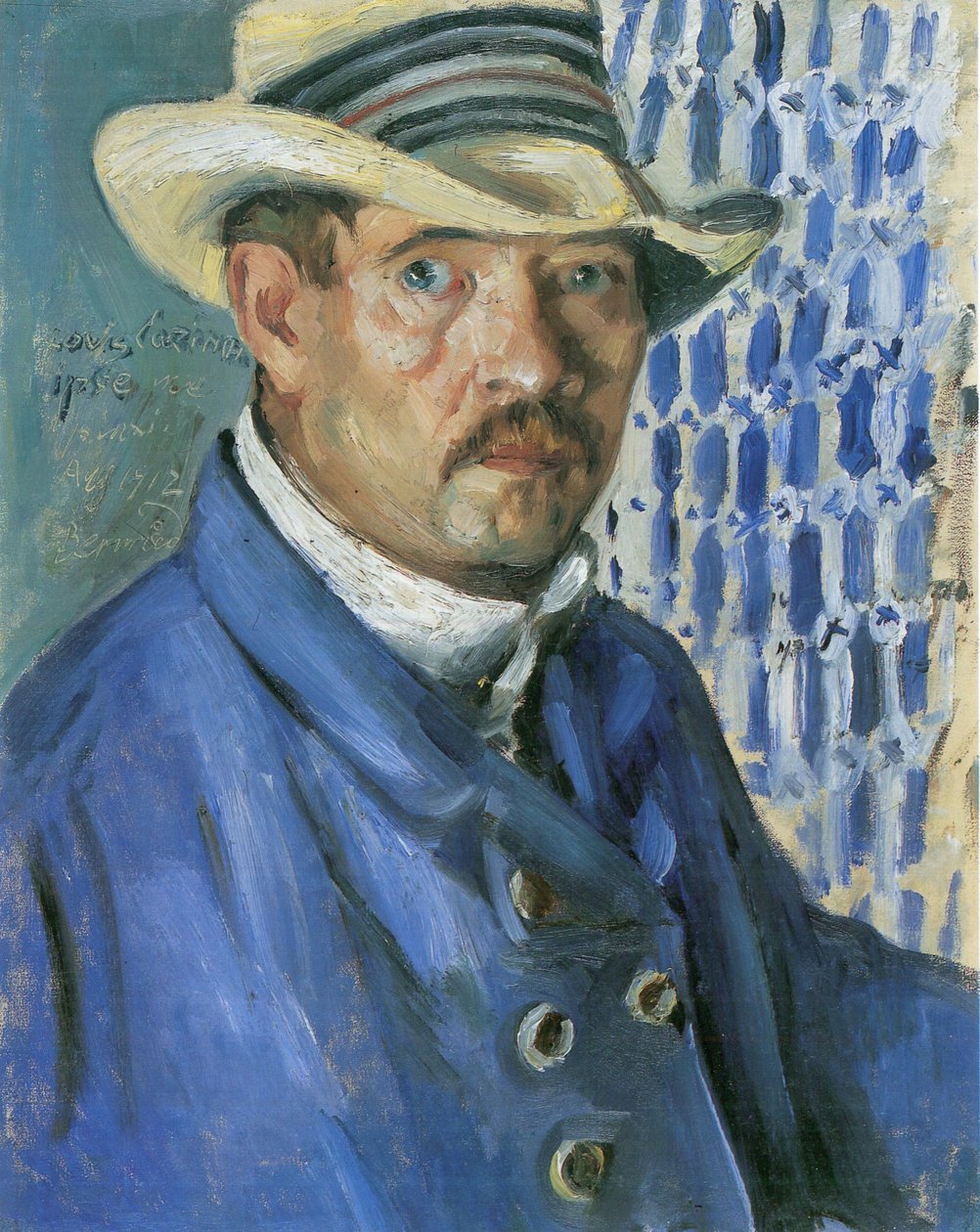 Selbstportrat mit Panamahutn tekijältä Lovis Corinth