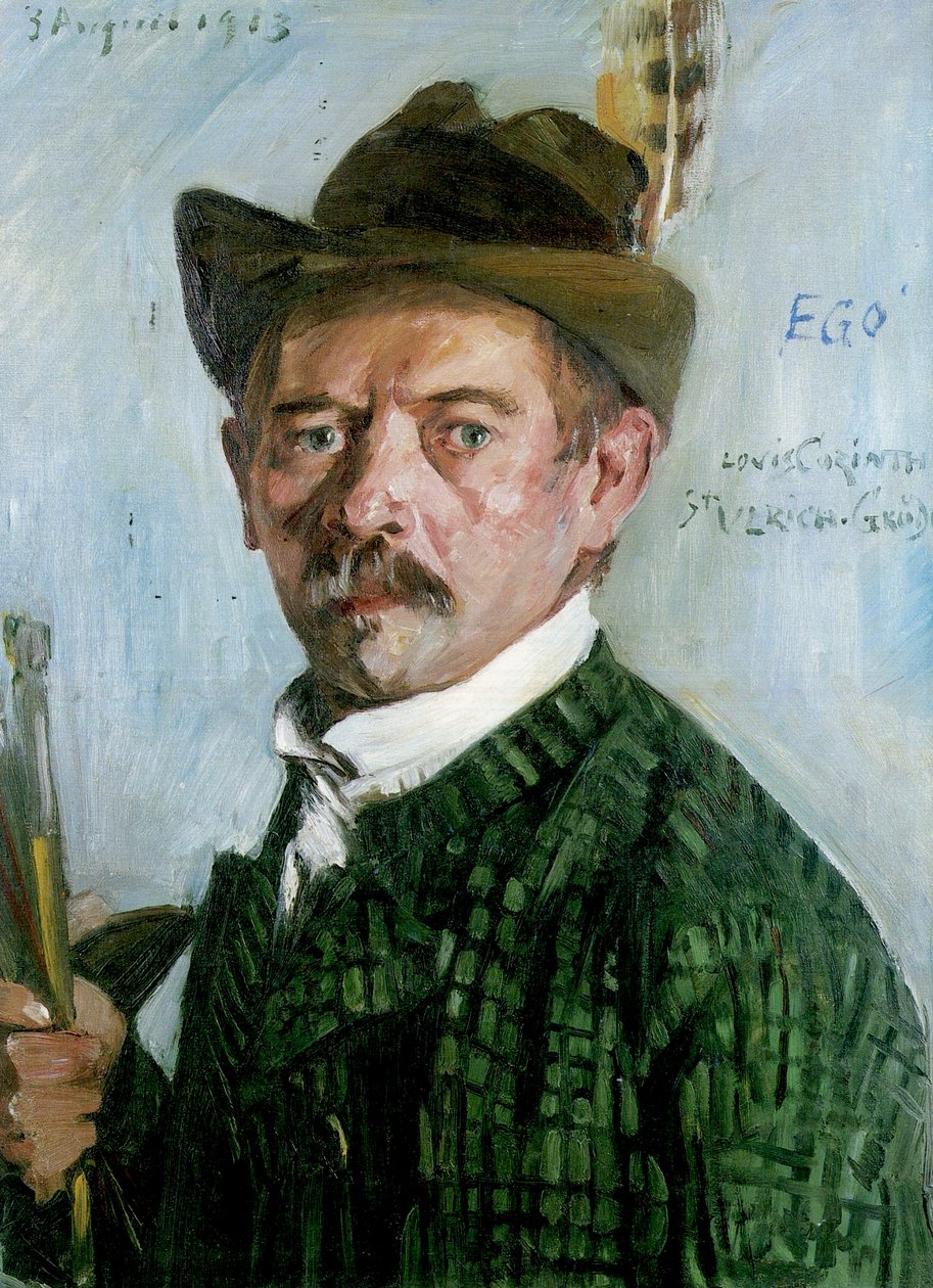 Selbstportrat mit Tiroler Hutn tekijältä Lovis Corinth