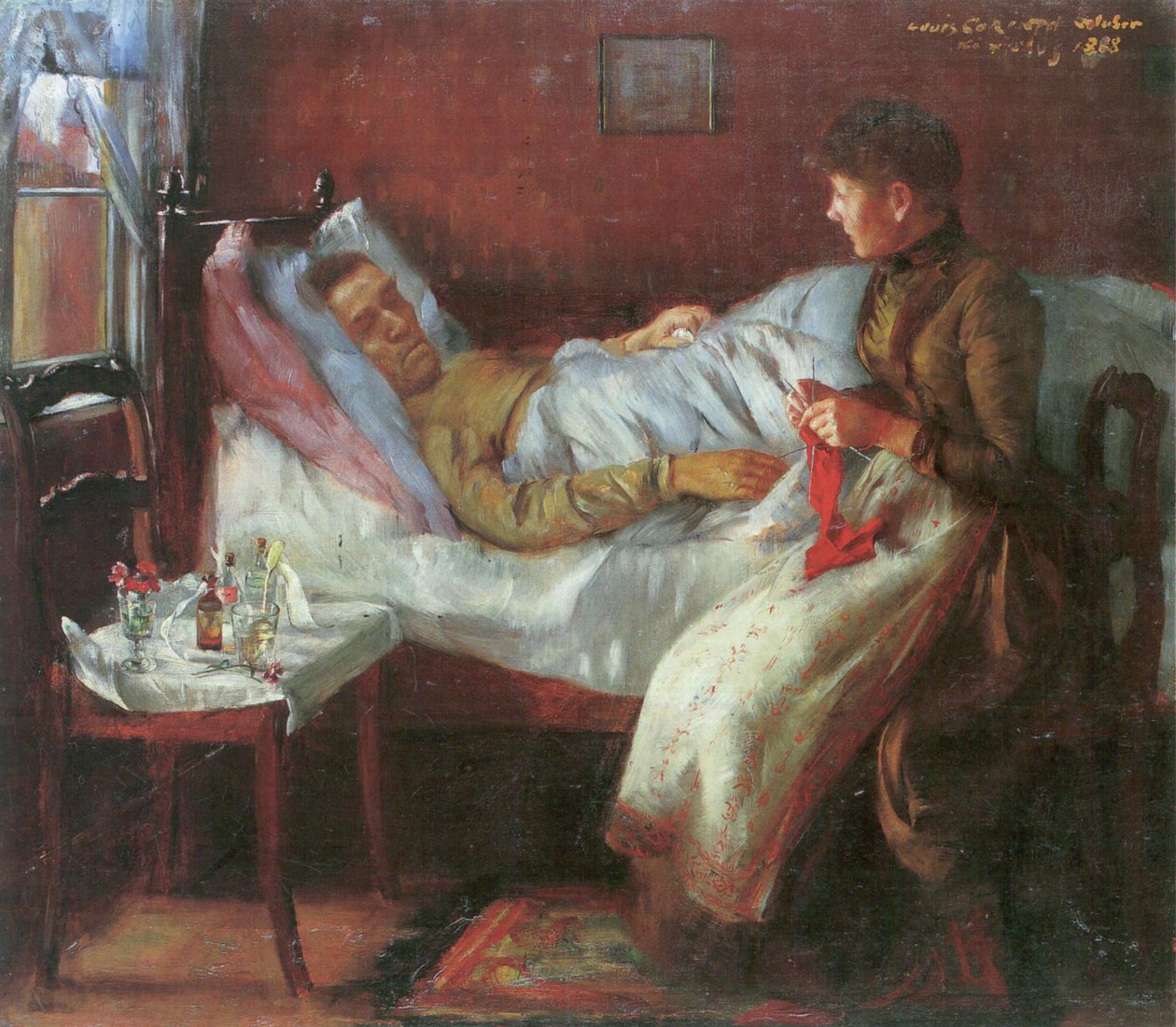 Vater Franz Heinrich Corinth auf dem Krankenlagern tekijältä Lovis Corinth