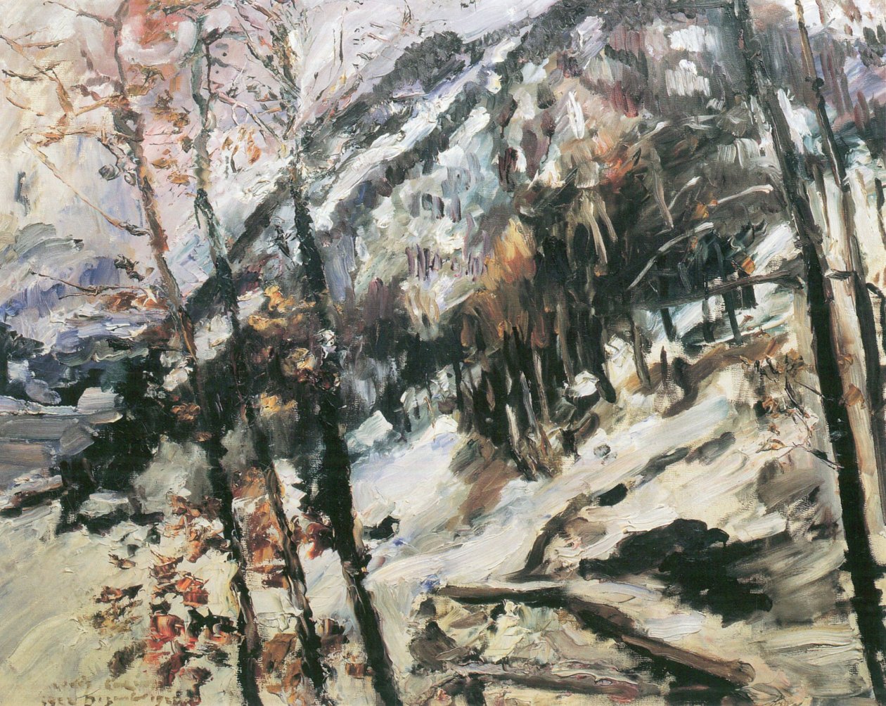 Walchensee mit Herzogstand im Schneen tekijältä Lovis Corinth