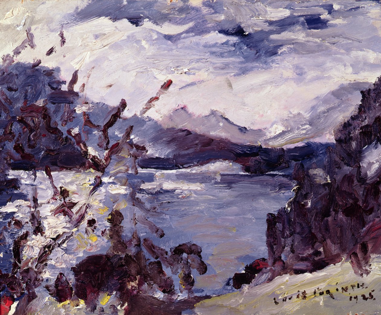 Walchen-järvi vuorten ympäröimänä, 1925 tekijältä Lovis Corinth