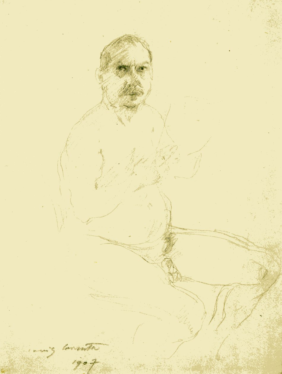 Selbstbildnis als sitzender Aktn tekijältä Lovis Corinth
