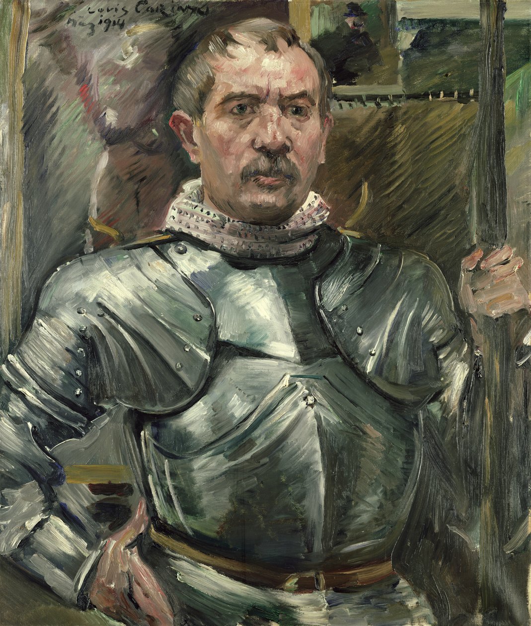 Omakuva haarniskassa, 1914 tekijältä Lovis Corinth