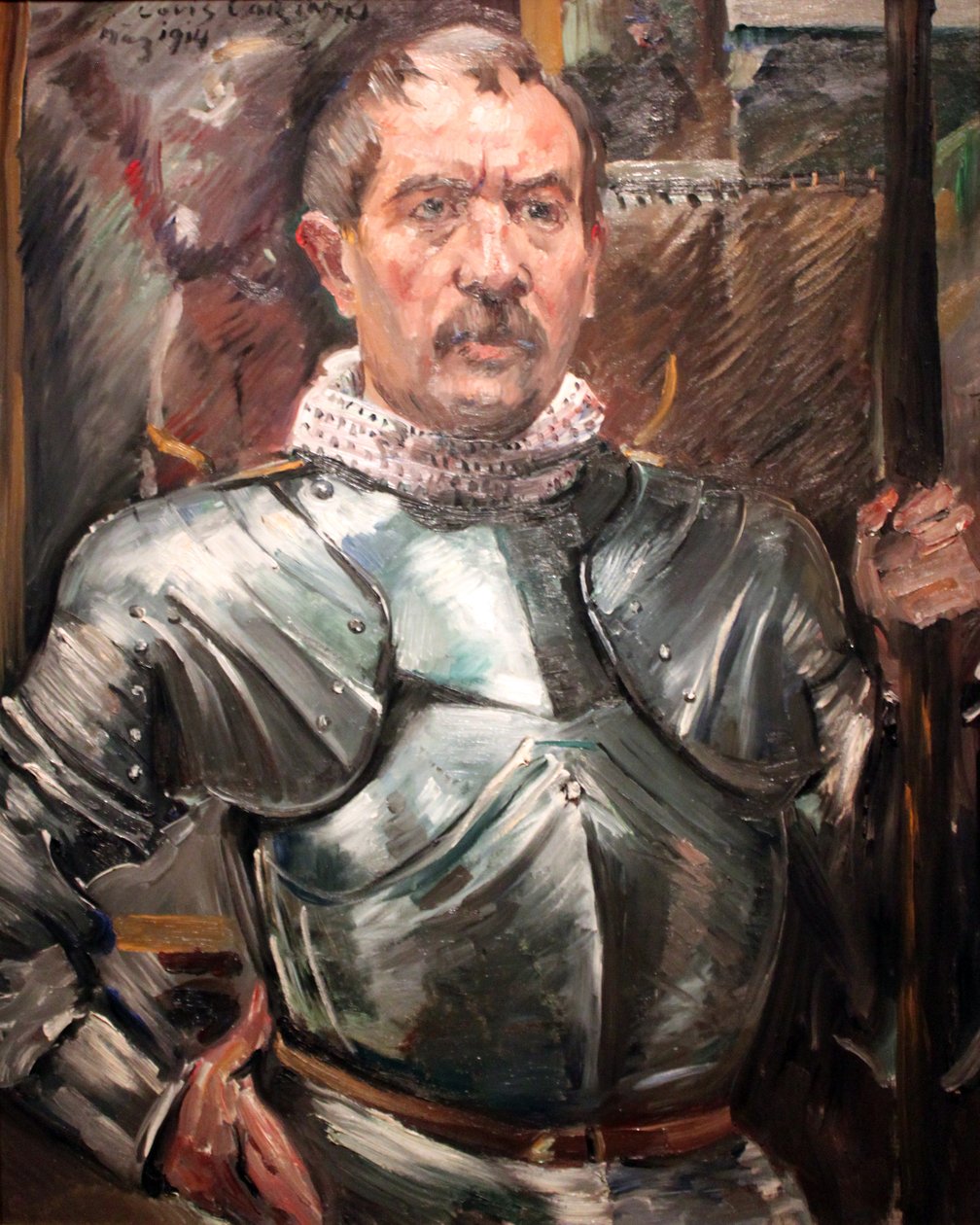 Omakuva panssarissa tekijältä Lovis Corinth
