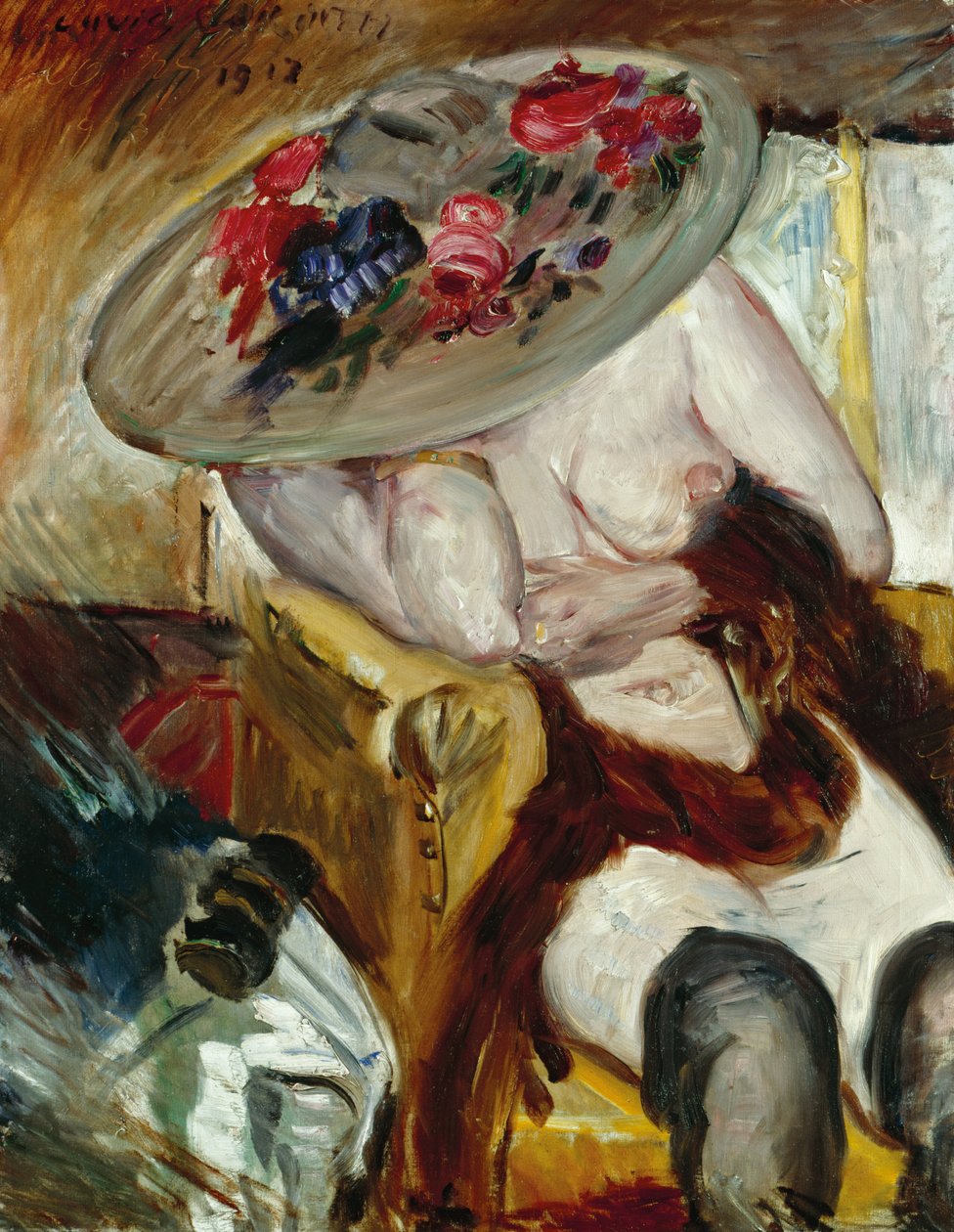 Italialainen nainen keltaisessa tuolissa - italialainen nainen keltaisessa tuolissa, kirjoittanut Corinth, Lovis (1858-1925). öljy kankaalle tekijältä Lovis Corinth