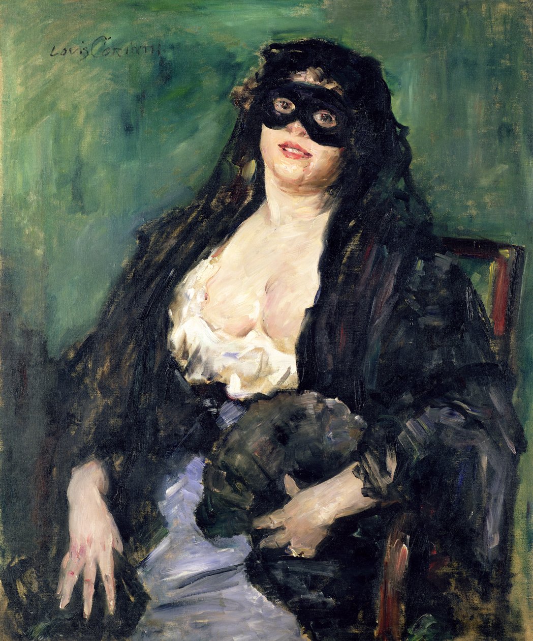 Musta naamio (öljy kankaalle) tekijältä Lovis  Corinth