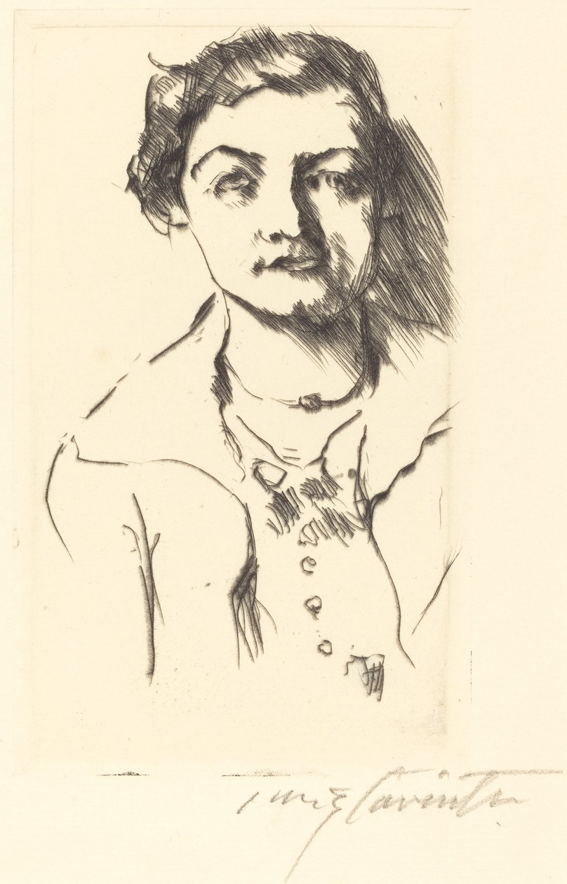Nuoren naisen muotokuva - Anneliese Halbe, 1918. tekijältä Lovis Corinth