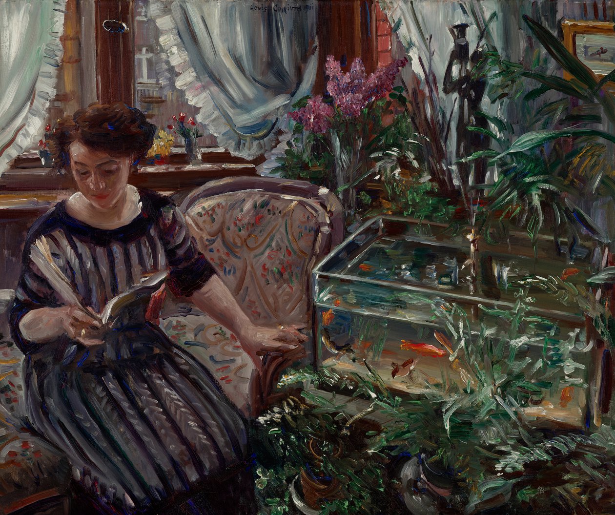 Dame olen Goldfischbassin tekijältä Lovis Corinth
