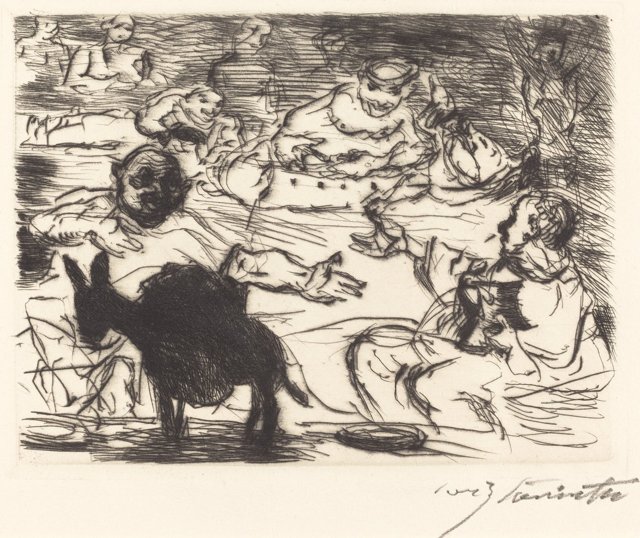 Trimalchion Gastmahl: pl. V (Trimalchion juhlat: pl. V) tekijältä Lovis Corinth
