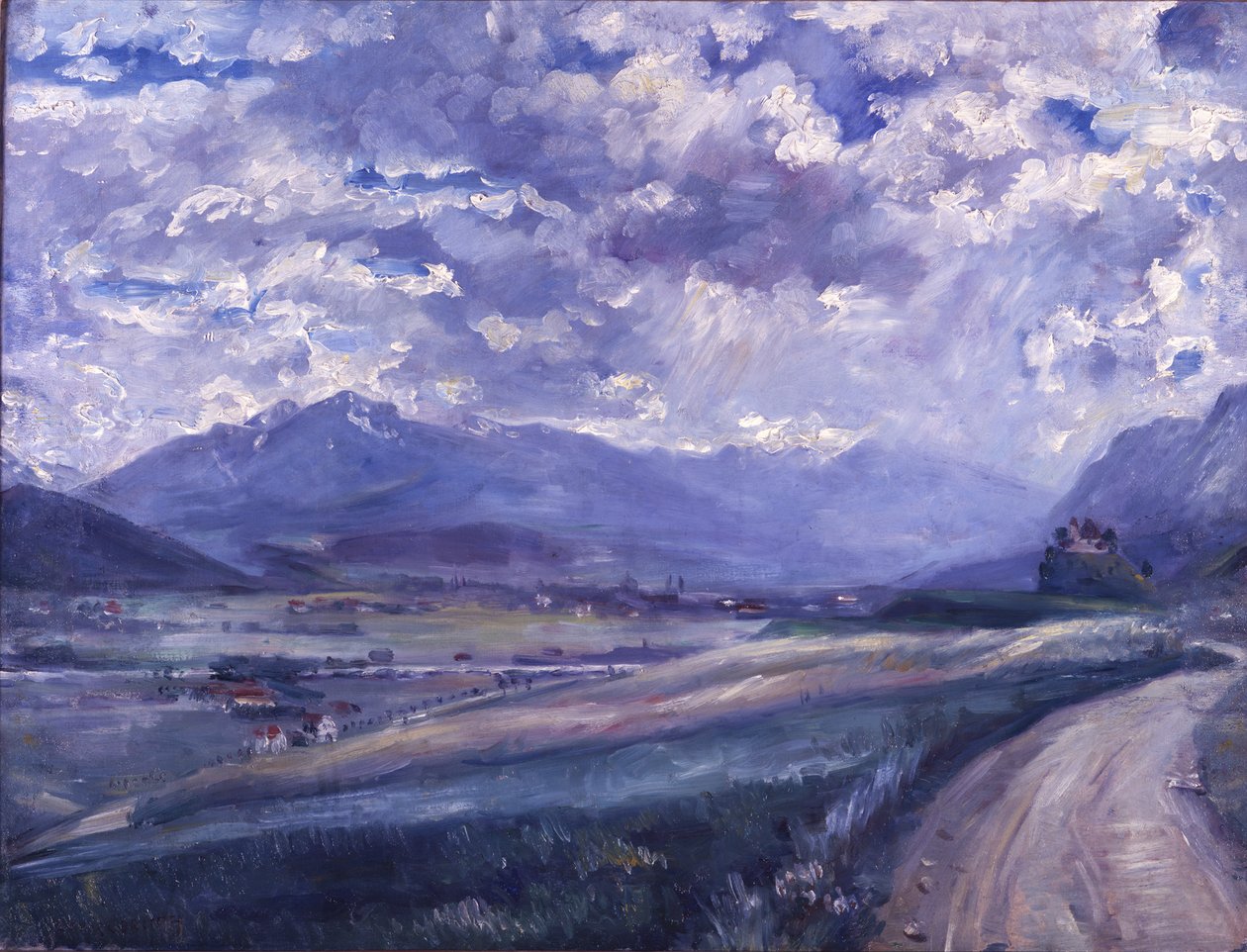 Innin laakso Thaurin lähellä. Innsbruck tekijältä Lovis Corinth