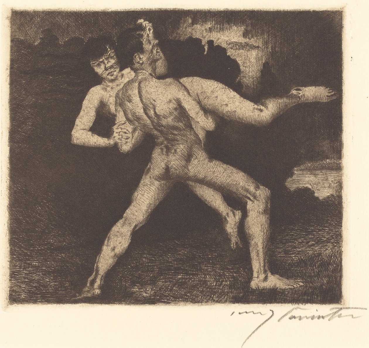 Kidnappaus sieppaus, 1894. tekijältä Lovis Corinth