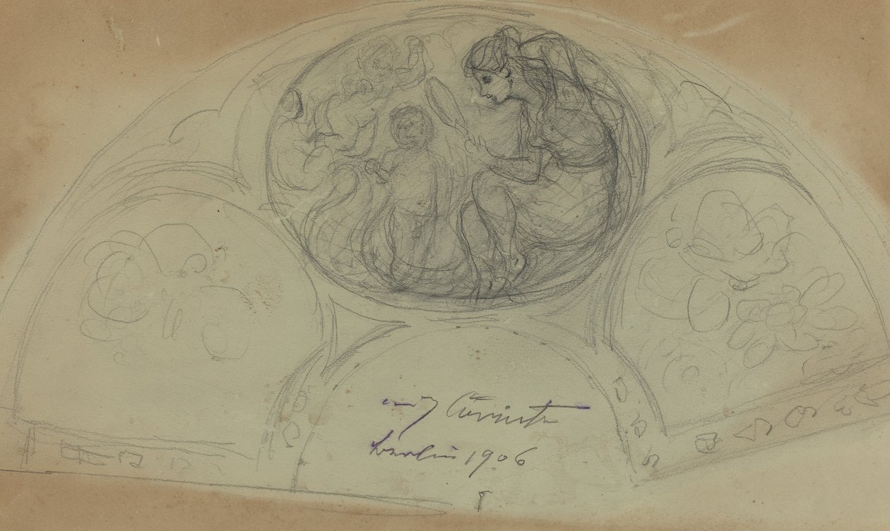 Fan Design [verso], luultavasti 1906. tekijältä Lovis Corinth