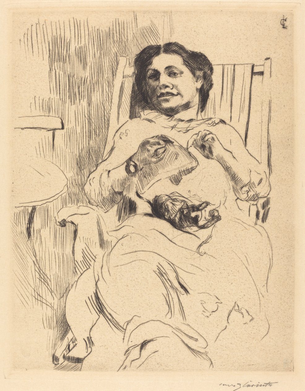 Nainen käsityönä tekijältä Lovis Corinth