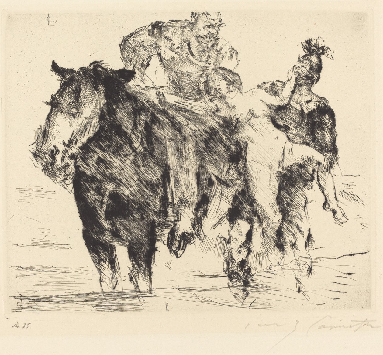 Raiskausnainen Raiskaus, 1920. tekijältä Lovis Corinth