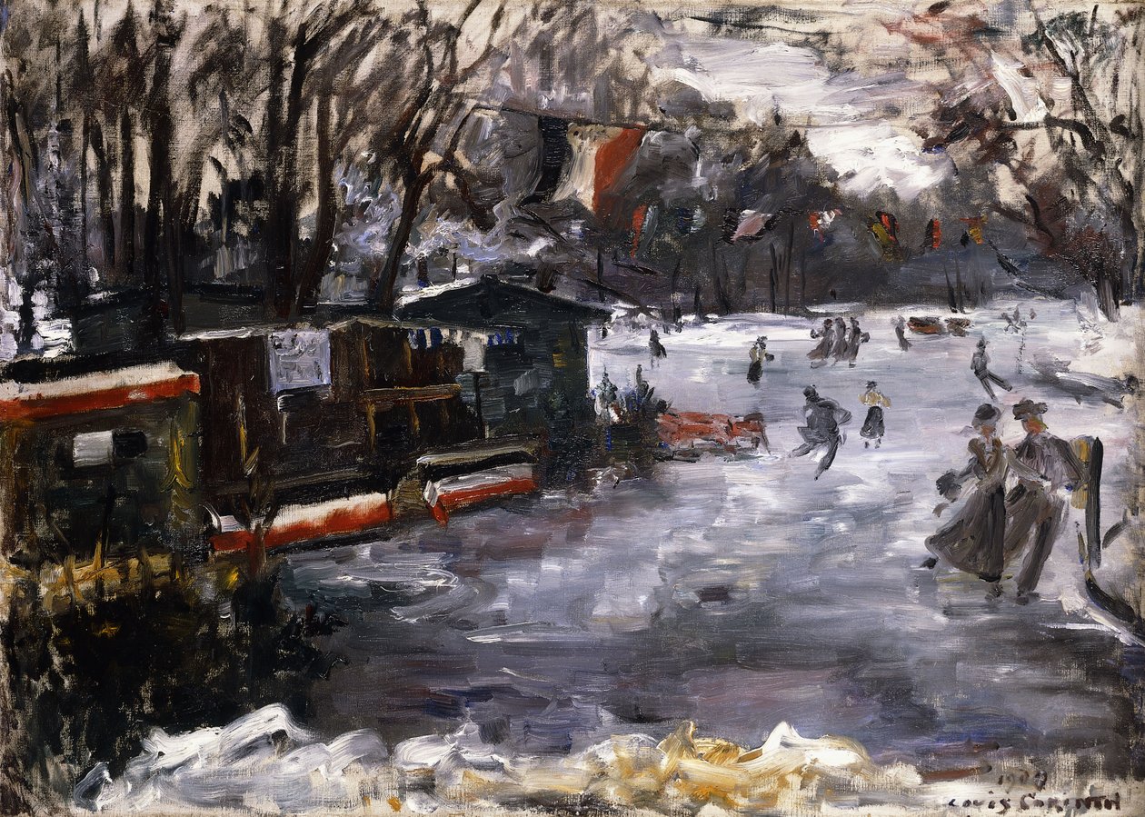Luistinrata Tiergartenissa Berliinissä; Jäähalli Berliinin Tiergartenissa, 1909 tekijältä Lovis Corinth