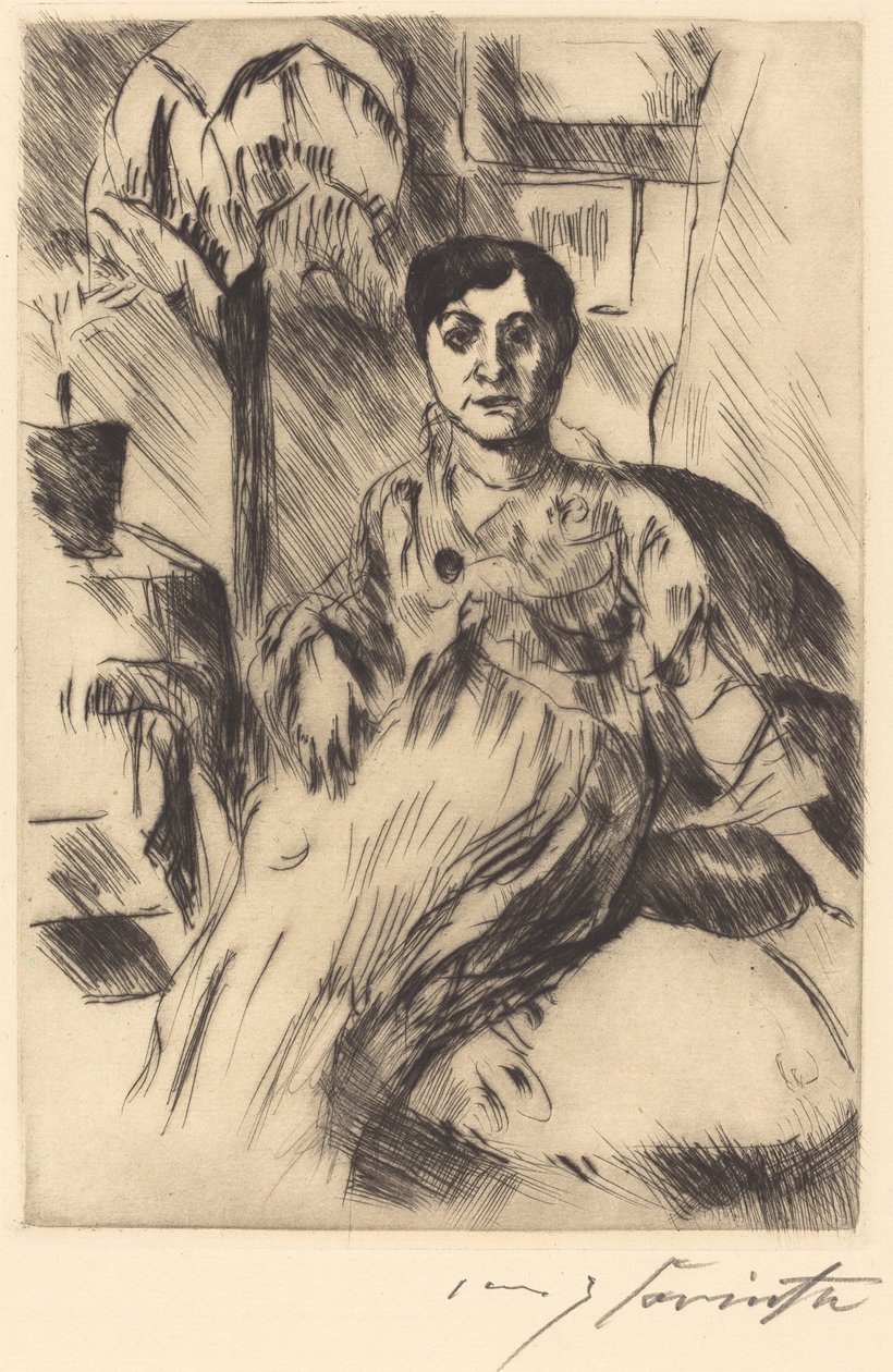 Sisustus naisen kanssa Sisustus naisen kanssa, 1917. tekijältä Lovis Corinth