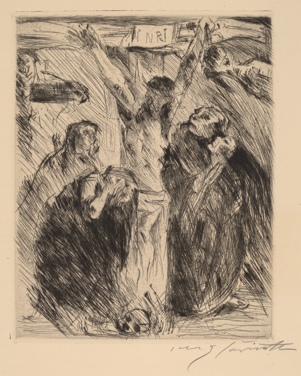 Ristiinnaulitseminen Tölzin alttaritaulun jälkeen, 1921-1922. tekijältä Lovis Corinth