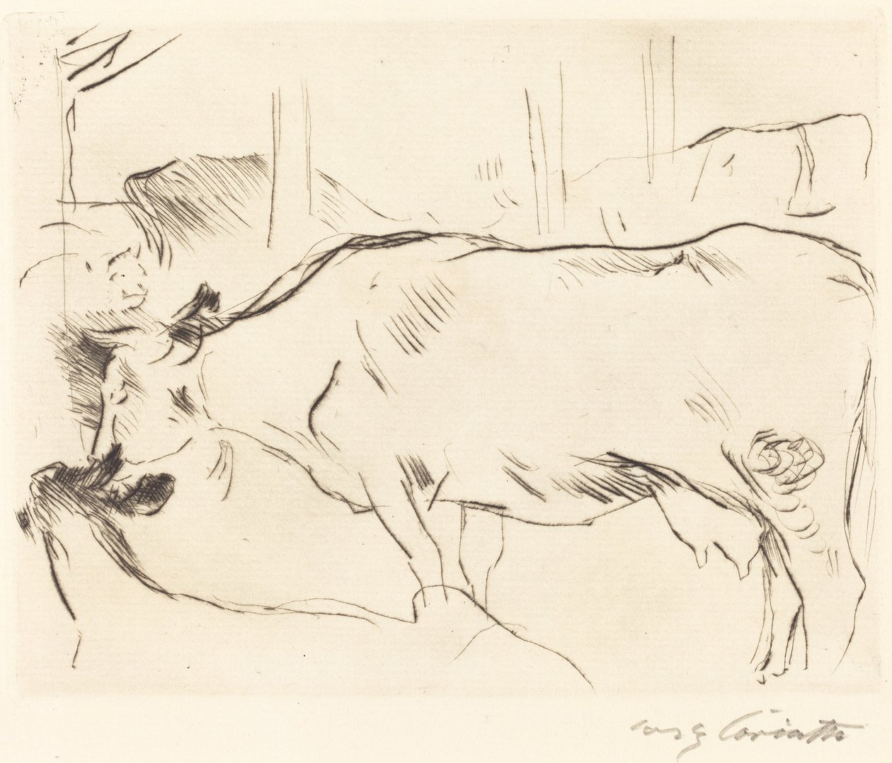 Lehmän navetta II Lehmän navetta II, 1914. tekijältä Lovis Corinth