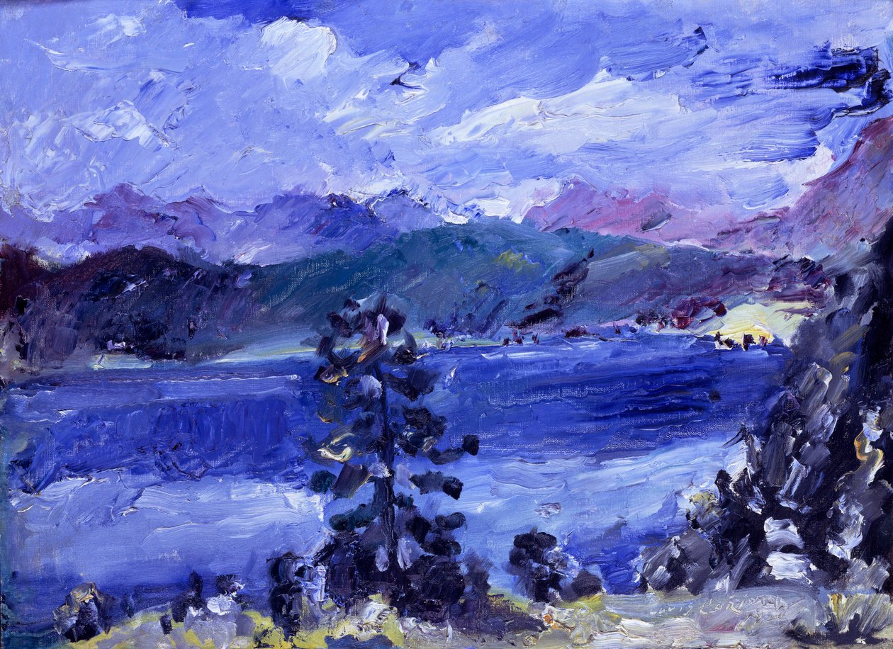 Walchen-järvi ja lehtikuusi tekijältä Lovis Corinth