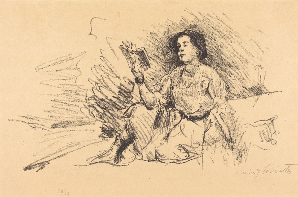 Lukeva tyttö tekijältä Lovis Corinth