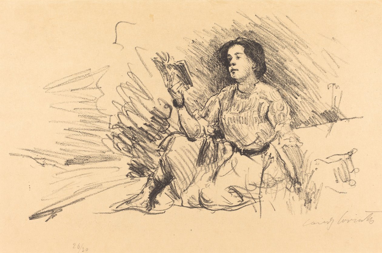 Lukeva tyttö, 1911. tekijältä Lovis Corinth