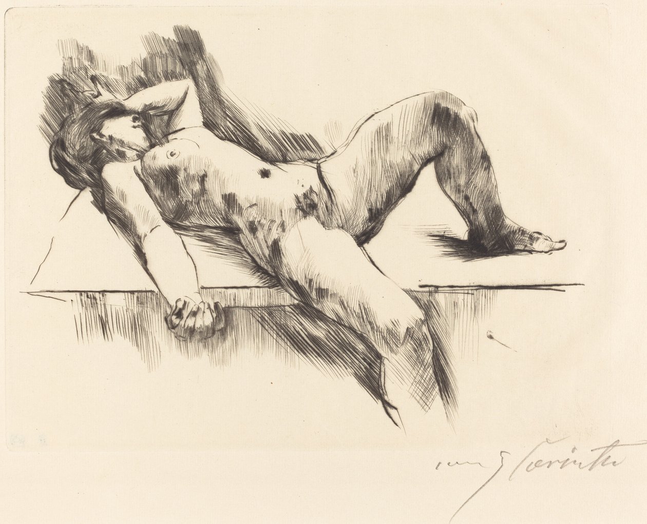 Nu femení reclinat III finlandès tekijältä Lovis Corinth
