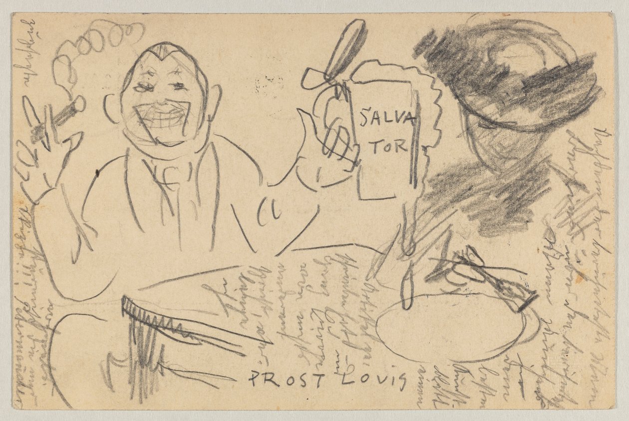Lovis Corinth Carl Strathmannille: postikortti, postileima 13. maaliskuuta 1903 tekijältä Lovis Corinth