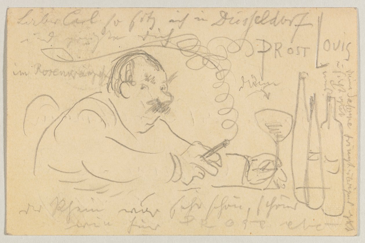 Lovis Corinth Carl Strathmannille: postikortti, postileima 13. syyskuuta 1907 tekijältä Lovis Corinth