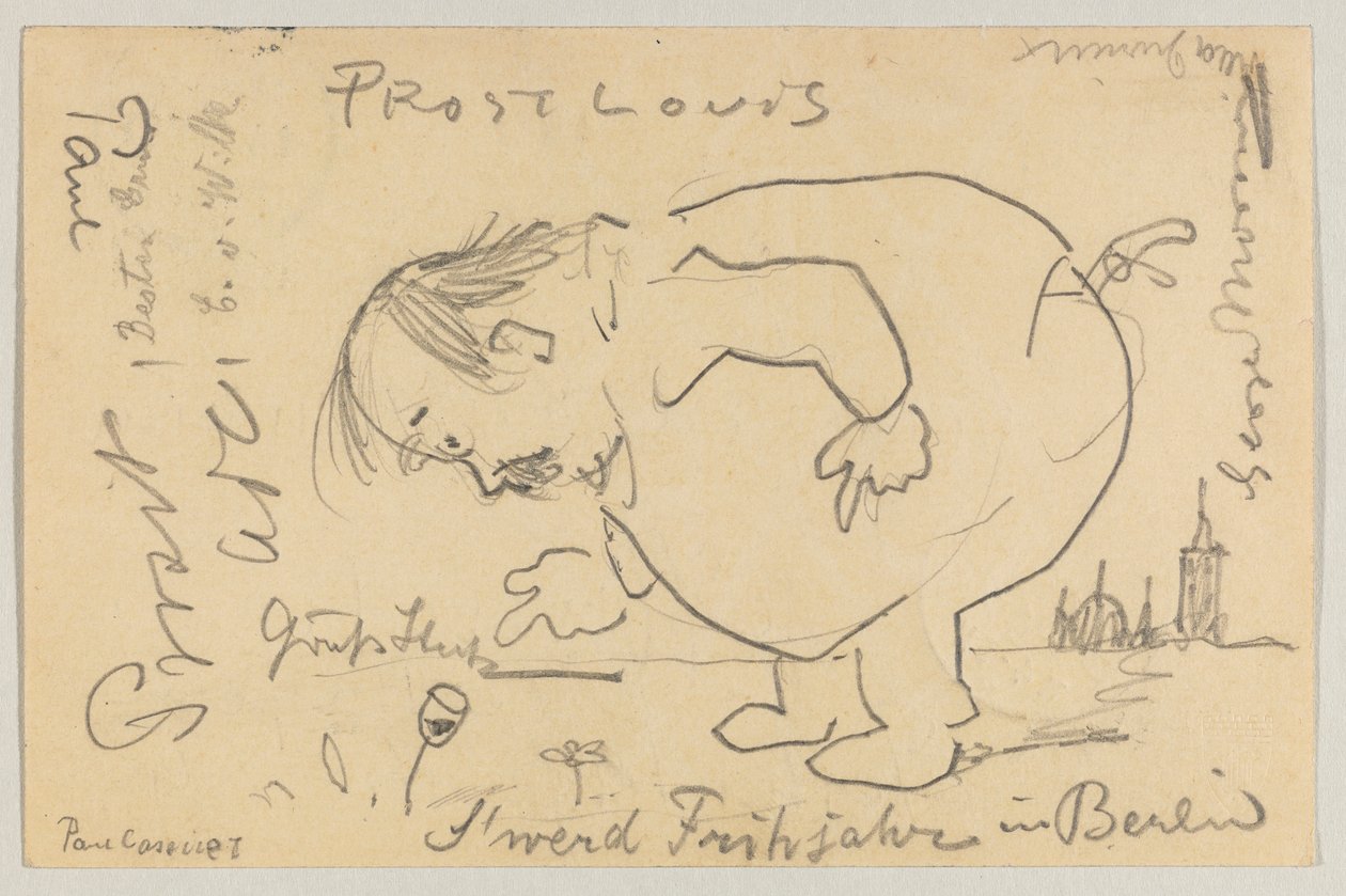 Lovis Corinth Carl Strathmannille: postikortti, postileima 1. huhtikuuta 1908 tekijältä Lovis Corinth